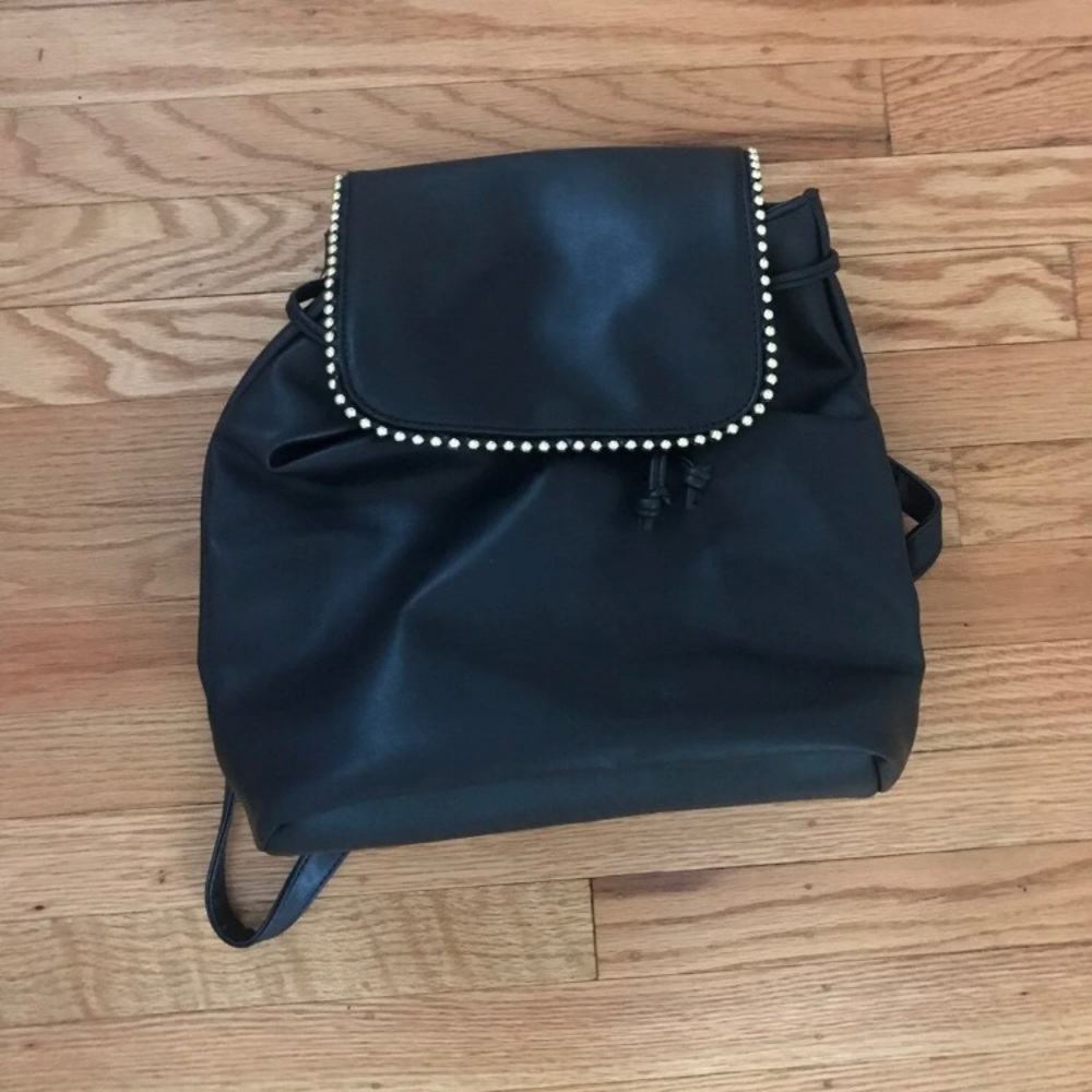 Studded Black Backpack Purse